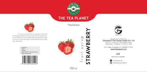 The Tea Planet Strawberry Syrup  700 ml